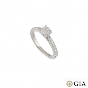 18k White Gold Round Brilliant Cut Diamond Ring 0.40ct H/SI1